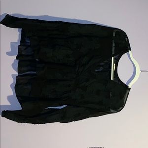 Black Floral 3/4 Sleeve Blouse